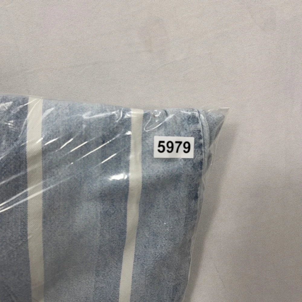 KanCan Jeans Wide Leg Striped High Rise Button Fly Blue White Womens 11/29